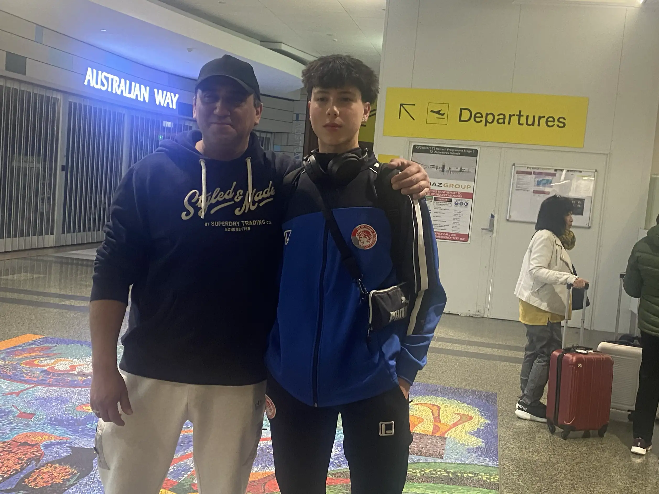 Cruz with his father Angelo before Cruz departs